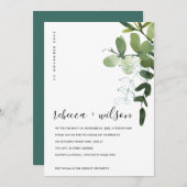 緑のユーカリの葉私たちは結び目の招待状 サンキューカード (正面/裏面)