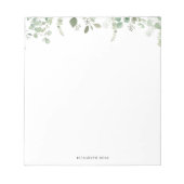 緑のユーカリの葉 ノートパッド (正面)