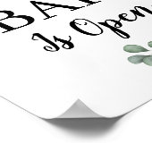 緑のユーカリの葉　バーはオープン ポスター (角)