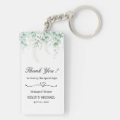 緑のユーカリの葉　リハーサルディナーの贈り物 キーホルダー (裏面)