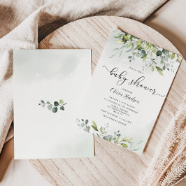 緑のユーカリの赤ちゃんシャワー招待状 招待状