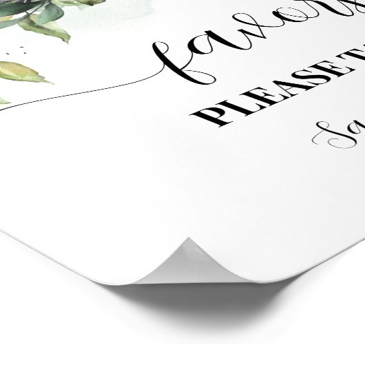 緑のユーカリの赤ちゃんシャワー記号を引き立てる ポスター (角)