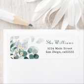 緑のユーカリの赤ちゃんシャワー ラベル (インサイチュ)