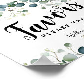 緑のユーカリはパーティーか結婚らの徴候を好む ポスター (角)