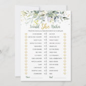 緑のユーカリは彼女はむしろブライダルゲーム 招待状 (正面)