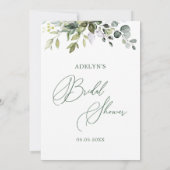 緑のユーカリは彼女はむしろブライダルゲーム 招待状 (裏面)