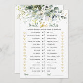 緑のユーカリは彼女はむしろブライダルゲーム 招待状 (正面/裏面)