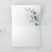 緑のユーカリハート書道赤ちゃんシャワー サンキューカード (内部)