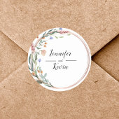 緑のユーカリパーソナライズされたプ結婚ス ラウンドシール