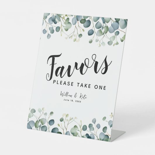 緑のユーカリプタスパーティー結婚イベント 台座サイン (正面)