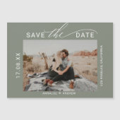 緑のユーカリプタスブラシスクリプト写真の日付を保存 (正面)