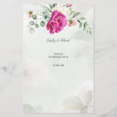 緑のユーカリプタス・マゼンタピーニーバラメニュー (裏面)