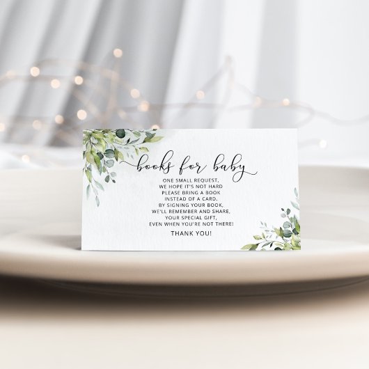 緑のユーカリベビーチケット エンクロージャーカード