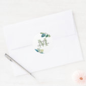 緑のユーカリモノグラムのプ結婚ス ラウンドシール (封筒)