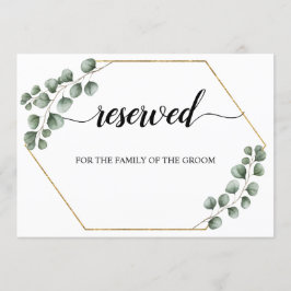 緑のユーカリ予約結婚のシーティングサイン 招待状