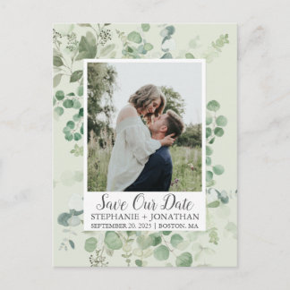 緑のユーカリ写真日付ポストカードを保存 ポストカード