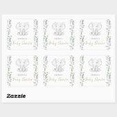 緑のユーカリ小象の赤ちゃんシャワー スクエアシール (シート)