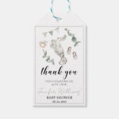 緑のユーカリ少年の赤ちゃんシャワー感謝していユーラベル ギフトタグ (正面)