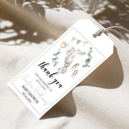 緑のユーカリ少年の赤ちゃんシャワー感謝していユーラベル ギフトタグ