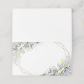 緑のユーカリ幾何学的パープル プレイスカード (外部開封)