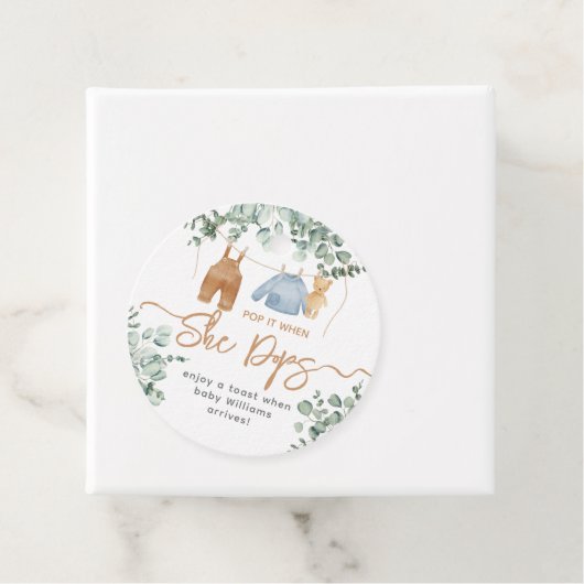 緑のユーカリ我々は赤ちゃんシャワーを待つことができる フェイバータグ (インサイチュ)