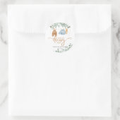 緑のユーカリ我々は赤ちゃんシャワーを待つことができる ラウンドシール (バッグ)