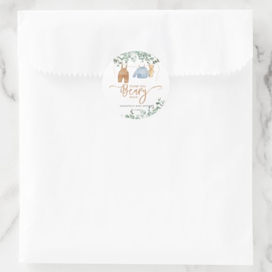 緑のユーカリ我々は赤ちゃんシャワーを待つことができる ラウンドシール (バッグ)