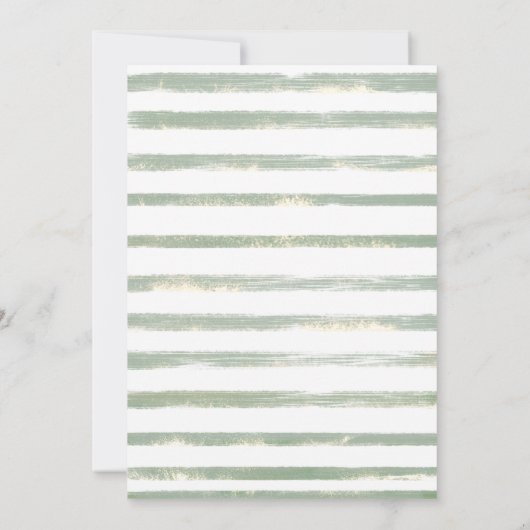 緑のユーカリ我々は赤ちゃんシャワーを待つことができる 招待状 (裏面)