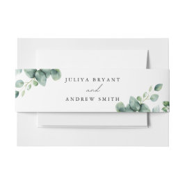 緑のユーカリ文字 招待状ベリーバンド