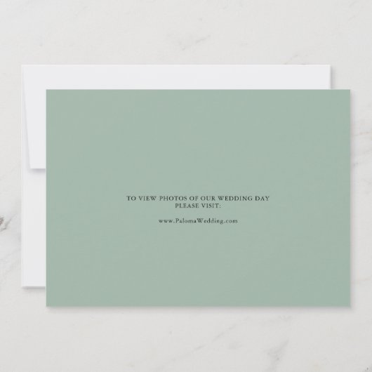 緑のユーカリ書モダン道の駆け落ち 案内状 (裏面)