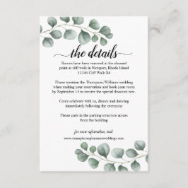 緑のユーカリ書結婚道の詳細 エンクロージャーカード