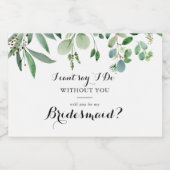 緑のユーカリ書道花嫁提案 スパークリングワインラベル (シングルラベル)