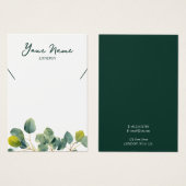 緑のユーカリ枝の葉のネックレスディスプレイ (正面&裏面)