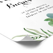 緑のユーカリ植物のキャンドル燃焼サイン ポスター (角)