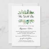 緑のユーカリ植物私たちはまだ誓いの更新を行う 招待状 (正面)