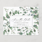 緑のユーカリ植物葉を予算に計上モダンする チラシ (正面)