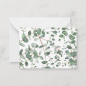 緑のユーカリ植物葉を予算に計上モダンする ノートカード (裏面)