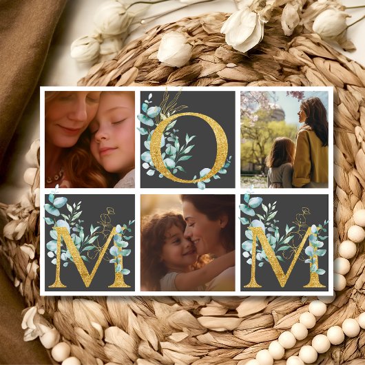 緑のユーカリ母3枚の写真母の日 シーズンカード