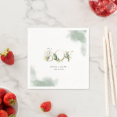 緑のユーカリ男の子の赤ちゃんシャワー スタンダードカクテルナプキン (インサイチュ)