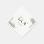 緑のユーカリ男の子の赤ちゃんシャワー スタンダードカクテルナプキン (角)