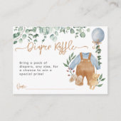 緑のユーカリ真珠のように待つ赤ちゃんシャワーおむつ エンクロージャーカード (正面)