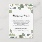 緑のユーカリ結婚プスの葉の願い井戸 エンクロージャーカード (正面)