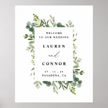 緑のユーカリ結婚プスフレームの入り口