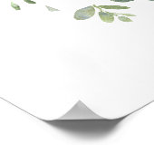 緑のユーカリ結婚プスフレーム歓迎サイン ポスター (角)