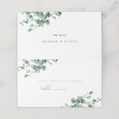 緑のユーカリ結婚プス結婚ト プレイスカード (外部開封)