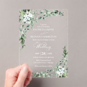 緑のユーカリ結婚プス アクリル招待状 (インサイチュ (ポータブル))