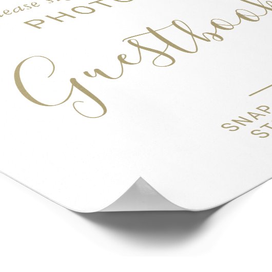 緑のユーカリ結婚プソスの写真のゲストブックのサイン ポスター (角)