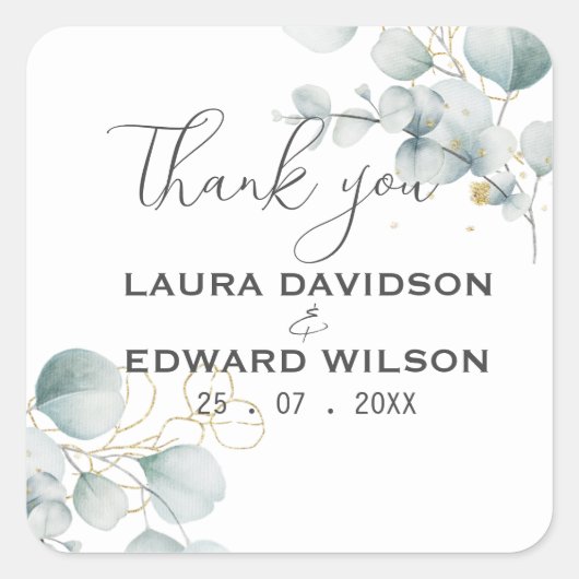 緑のユーカリ緑のフローラ園 スクエアシール (正面)