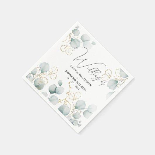 緑のユーカリ緑のフローラ園 スタンダードカクテルナプキン (角)