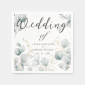 緑のユーカリ緑のフローラ園 スタンダードカクテルナプキン (正面)